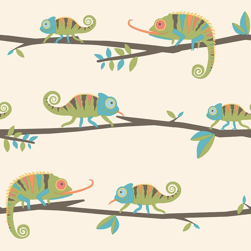 Advantage Chameleon Family Green Canopy Stroll Wallpaper