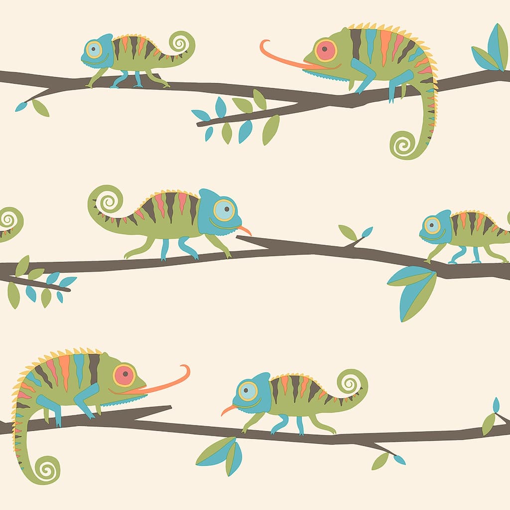 Advantage Chameleon Family Green Canopy Stroll Wallpaper