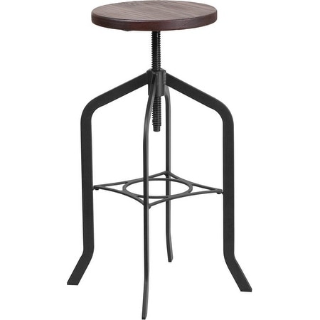 Estella 30'' Backless Adj Bar/Counter Stool Wood Seat