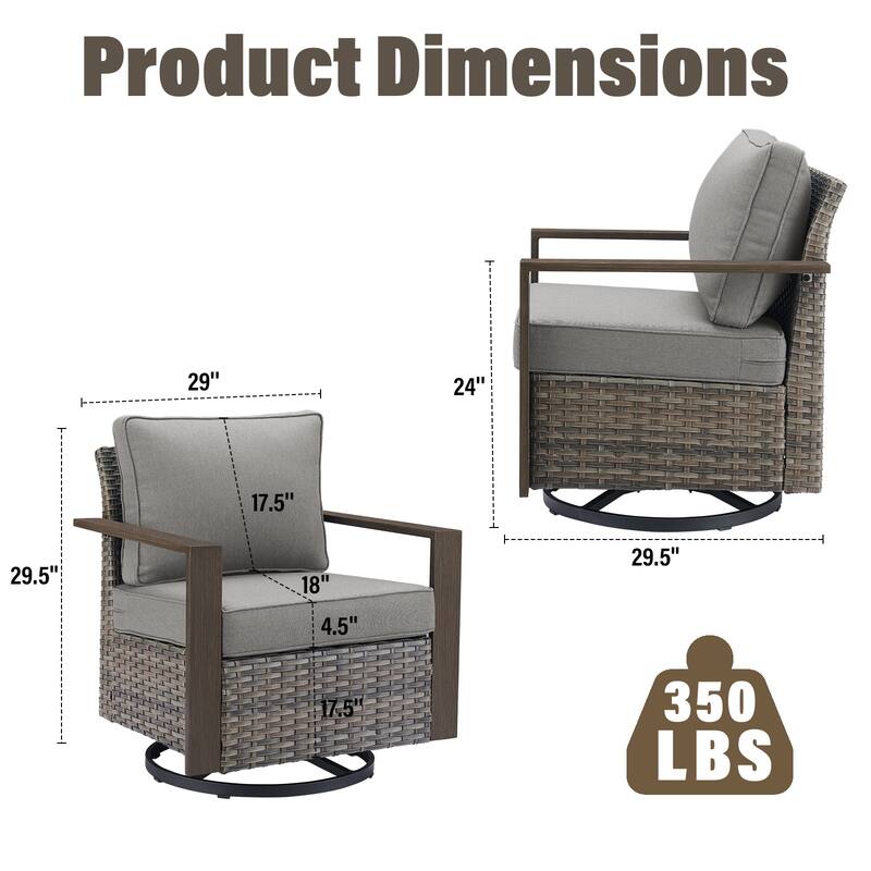 Gymojoy Patio Bistro Set with Rocking Chairs - Grey