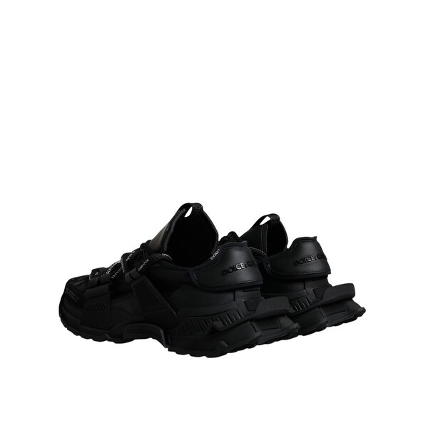 Dolce & Gabbana Black Low Top Space Lace Up Sneakers Men's Shoes