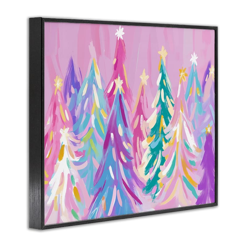 Stupell Pastel Christmas Trees Abstraction Framed Giclee Art Design By Arlington Prints