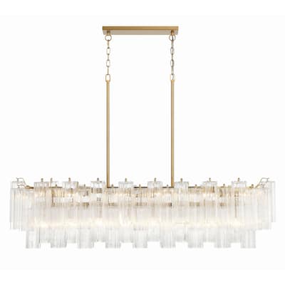 Addis 14 Light Aged Brass Chandelier - 51.75"W x 14.25"H x 14"D