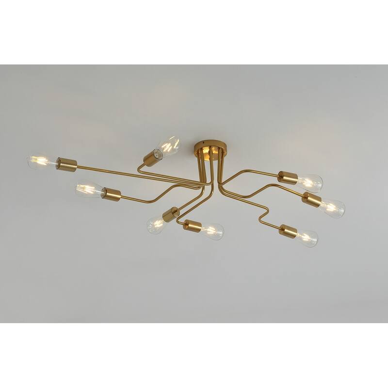 Modern Sputnik Design Muti-Branches Semi Flush Mount Ceiling Light
