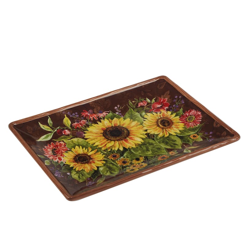 Certified International Harvest Blessings Rectangular Platter, 14" x 10" - 14" x 10"