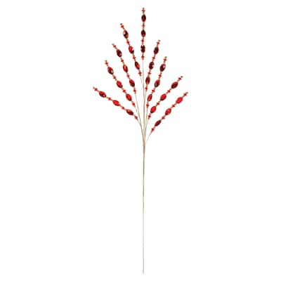 Jeweled and Bead Artificial Christmas Sprays - 29.25" - Red - Set of 2