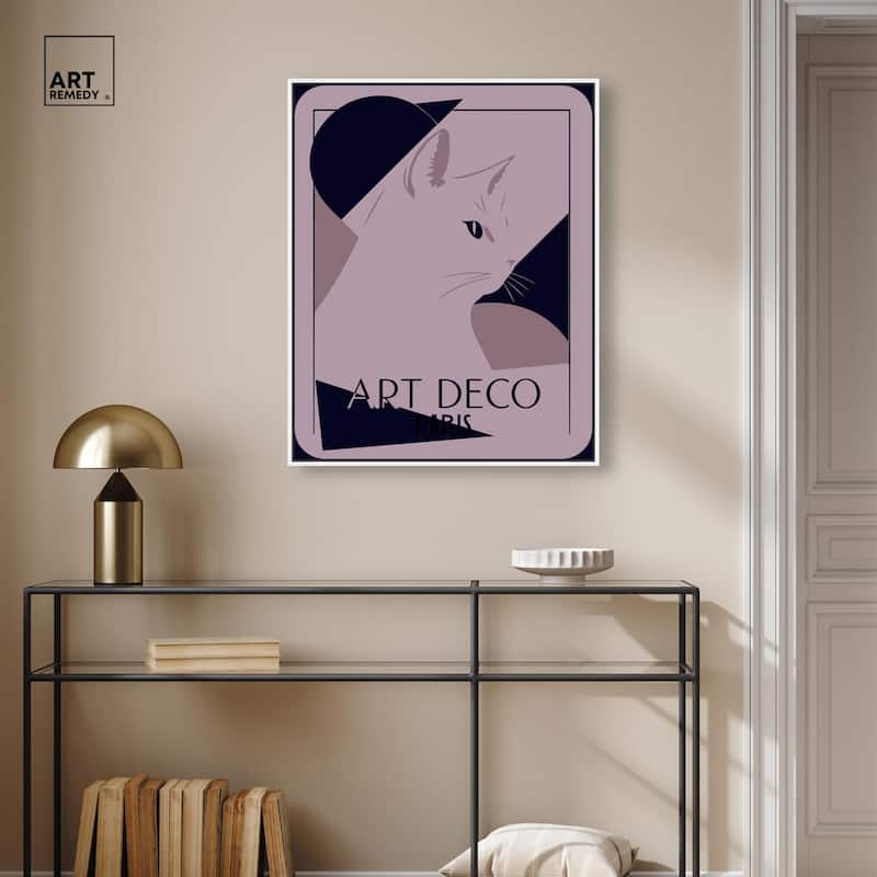 Cat Deco Canvas by Art Remedy