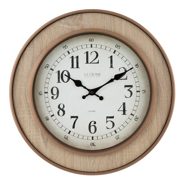 slide 2 of 6, La Crosse Clock 16 Inch Livingston Quartz Wall Clock