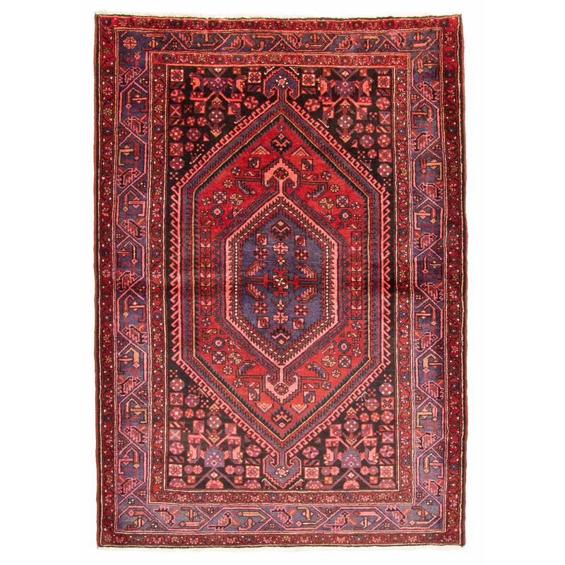 ECARPETGALLERY Hand-knotted Andelz Dark Red Wool Rug - 4'9 x 7'0