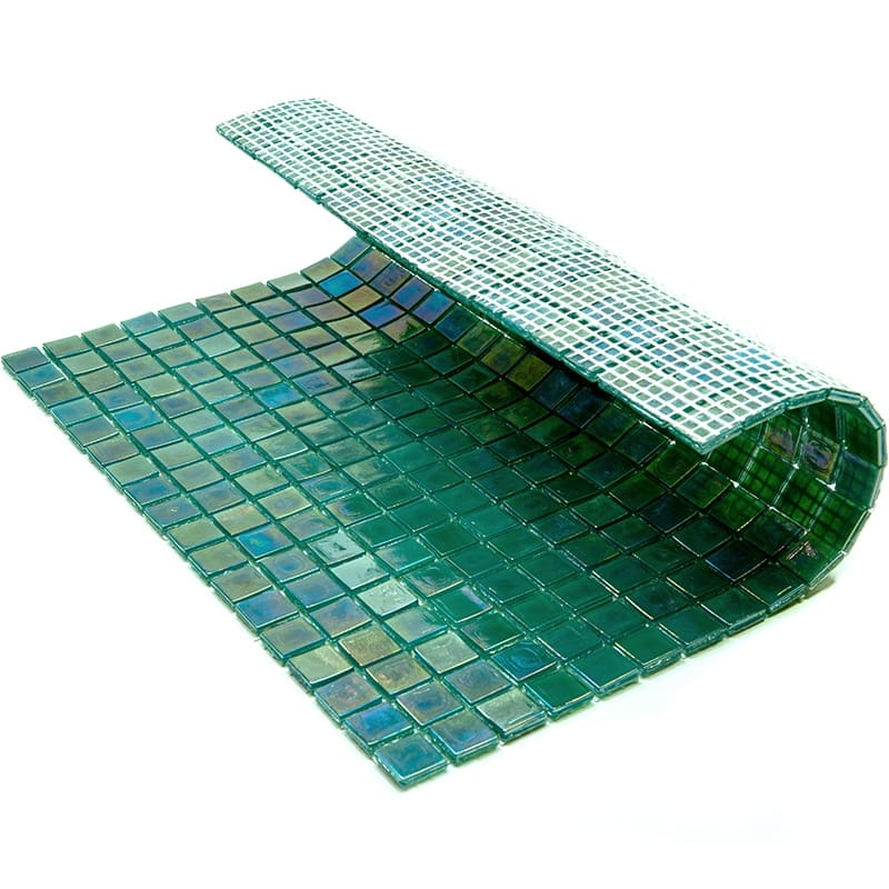 Apollo tile 12" x 12" Skosh Glossy Grenn-Blue Glass Tile (18.69 sq ft/case) - 20 Pack