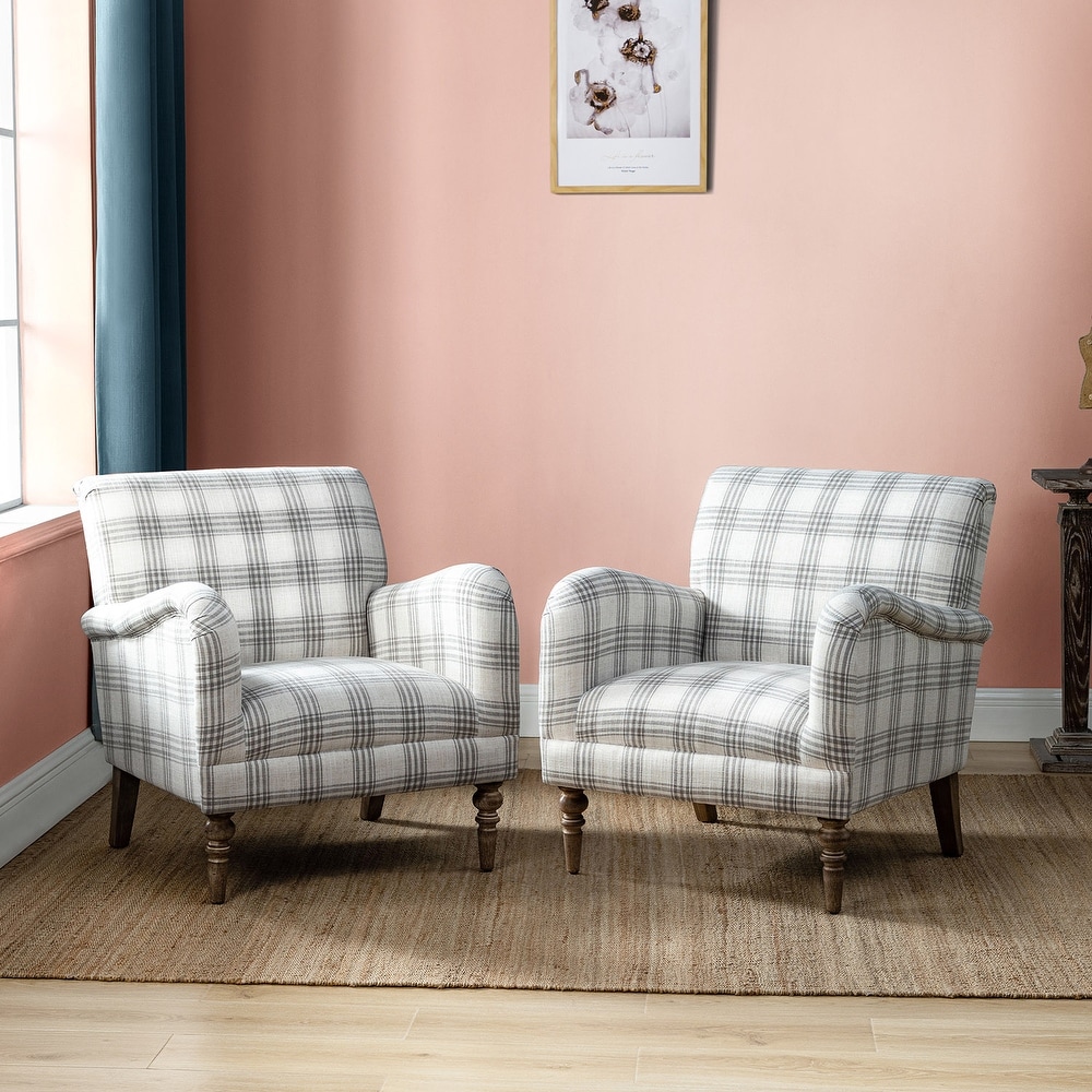 Gray plaid chair deals