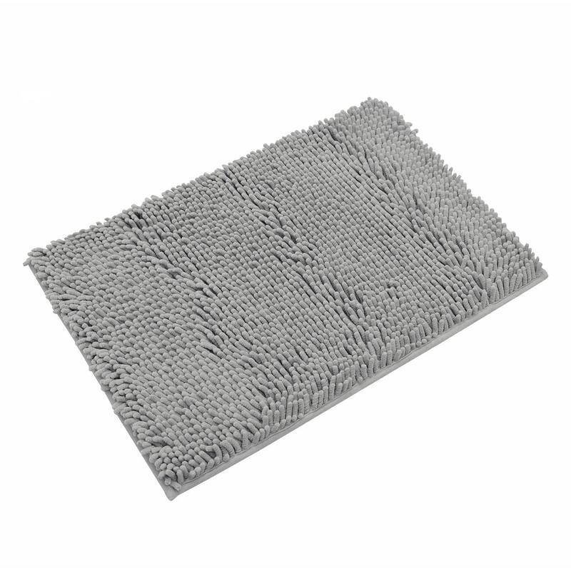 30"x20" - Light Grey Soft Cozy Plush Chenille Bath Mat Bathroom Rug