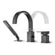 preview thumbnail 15 of 21, Single Handle Deck Roman Tub Faucets/Filler with Handheld Shower Matte Black