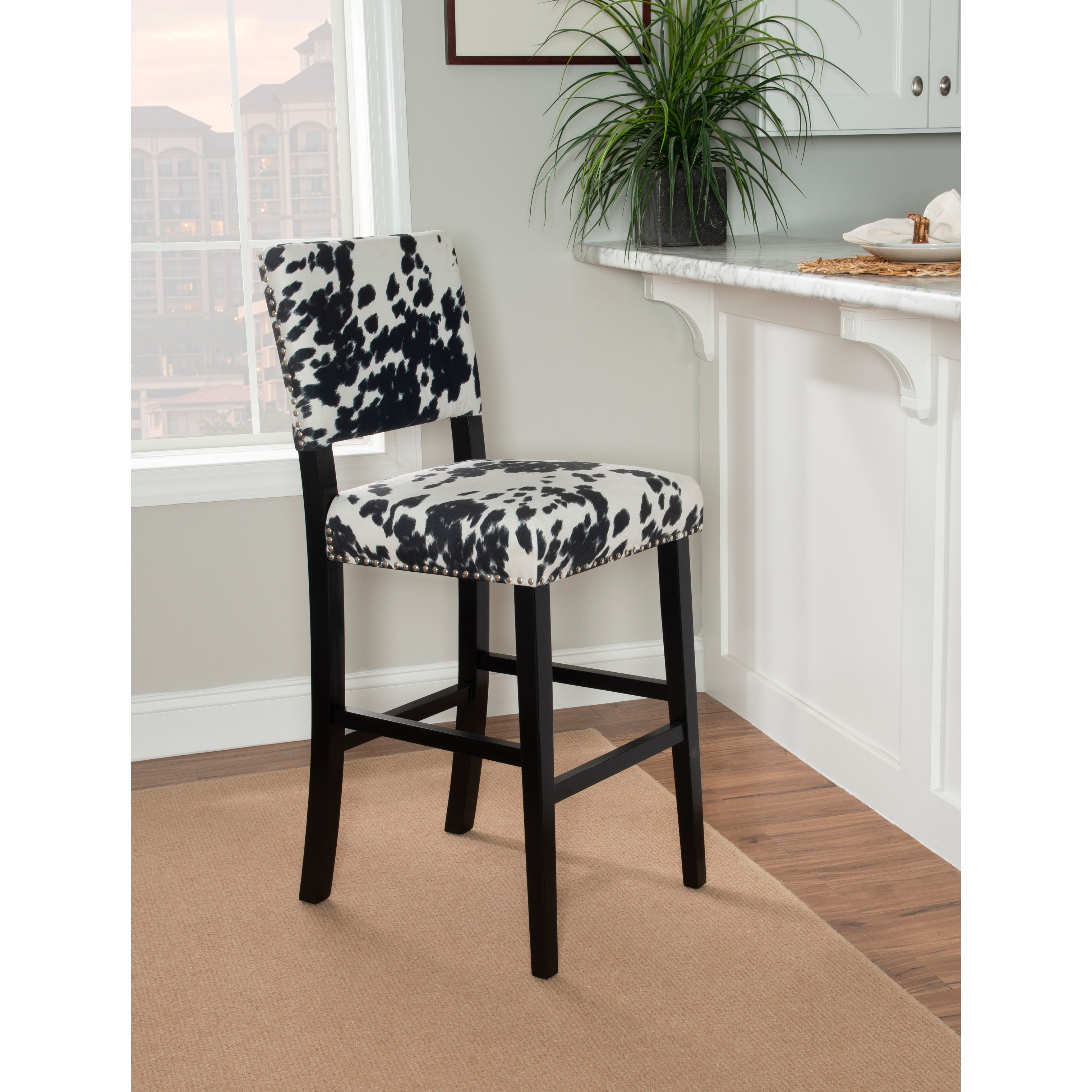 Lemont Black Cow print Bar Stool On Sale Bed Bath Beyond