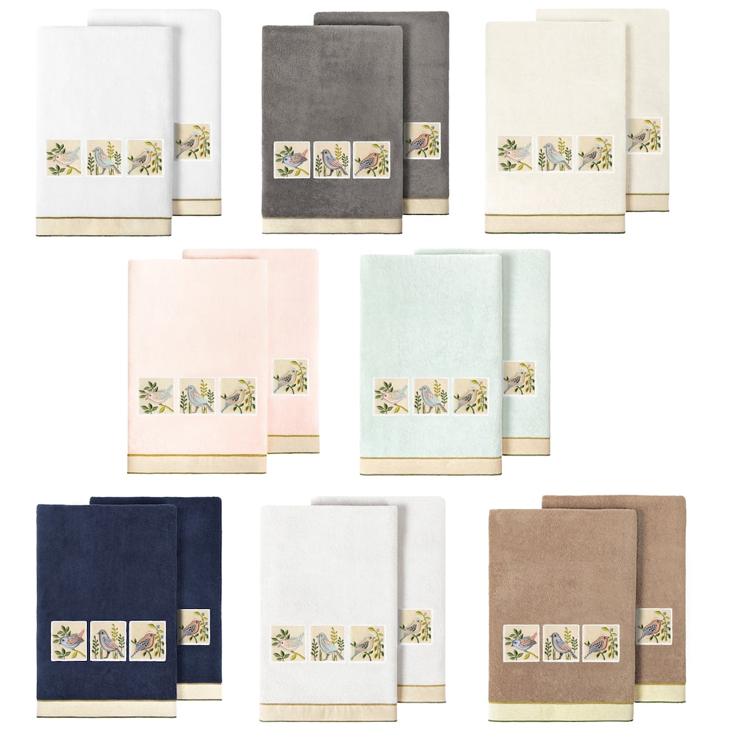 Authentic Hotel and Spa Turkish Cotton Belinda 2PC Embellished Bath Towel Set