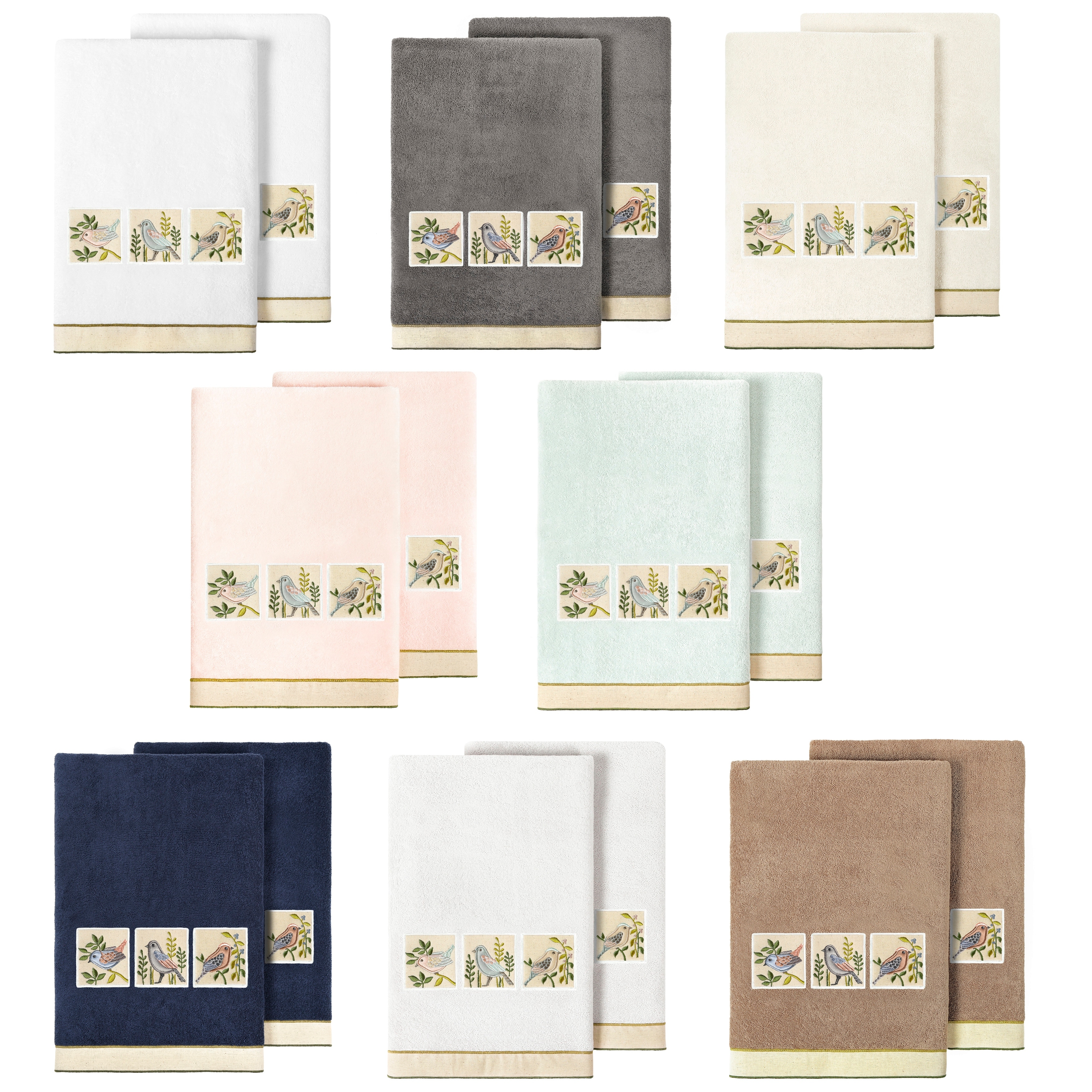 Authentic Hotel and Spa Turkish Cotton Belinda 2PC Embellished Bath Towel Set