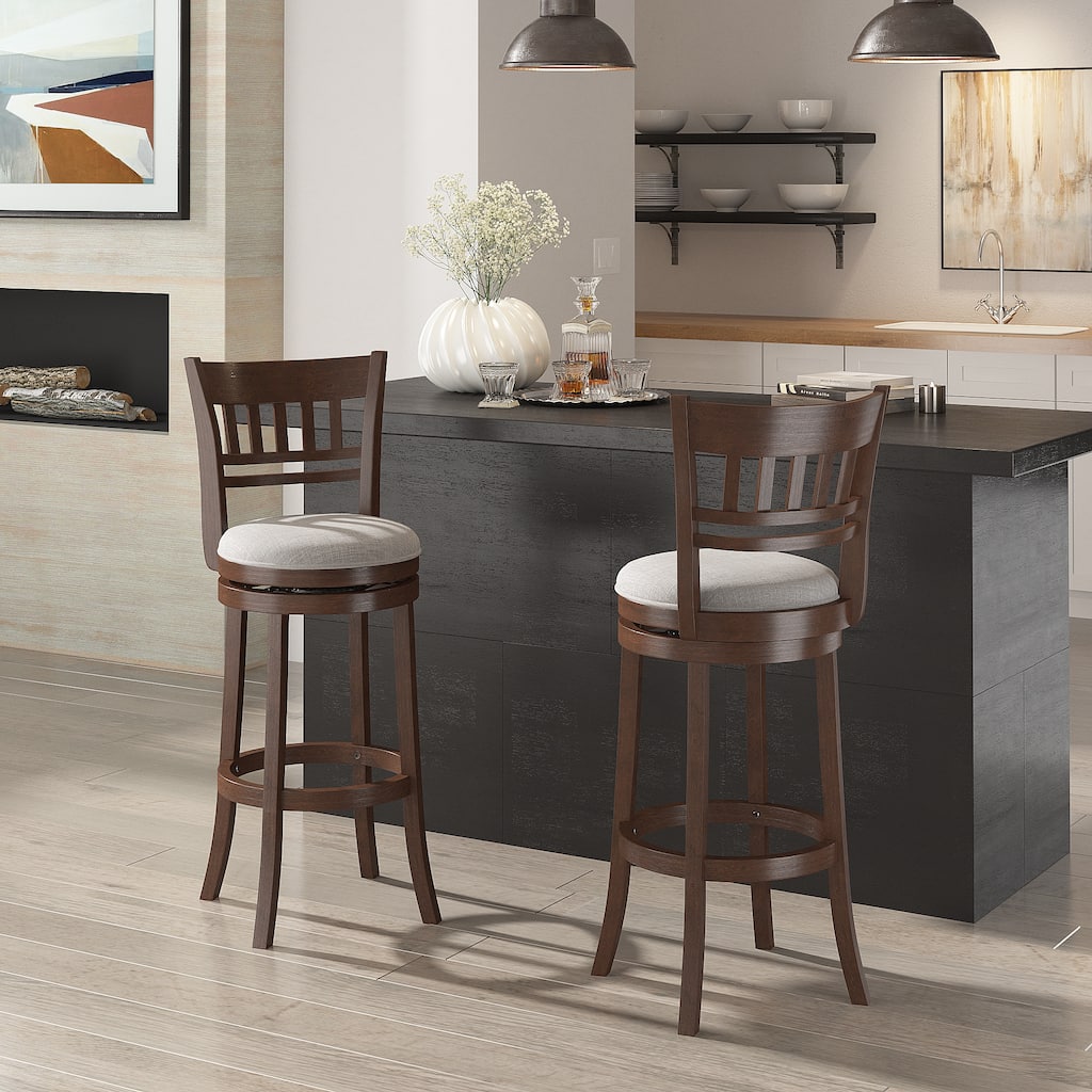 Rovinj Lattice Back 29"H Swivel Bar Stool - Lattice-Back