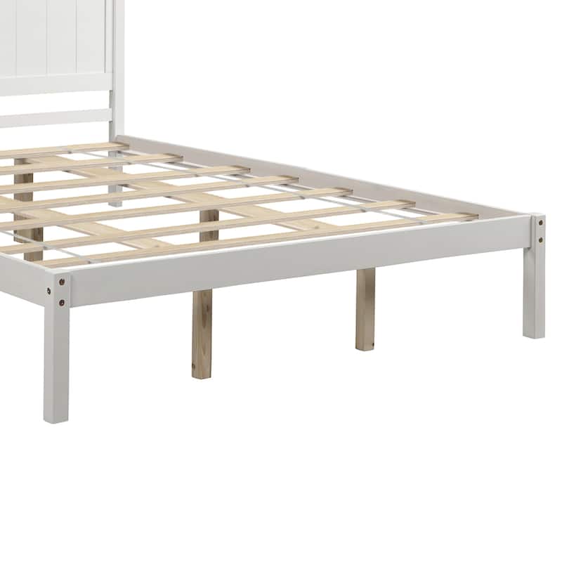 Twin/Full/Queen Wood Frame Platform Bed with Headboard