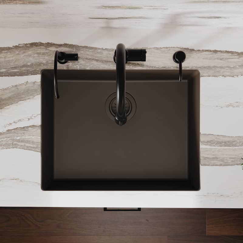 Karran Undermount 24.38 in Single Bowl Quartz Kitchen Sink