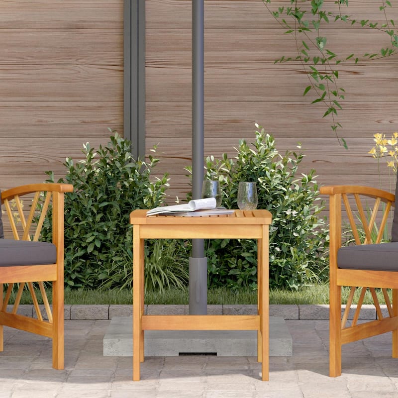 vidaXL Garden Side Table Brown 45x45x50 cm Solid Acacia Wood - 17.7 x 17.7 x 19.7