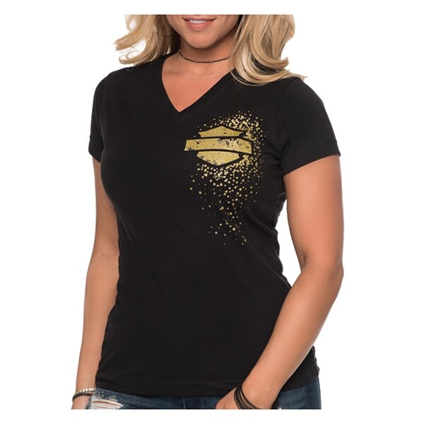 Black and gold shirt women's clearance