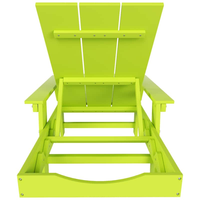 Polytrends Shoreside Modern Poly Reclining Eco-Friendly All Weather Chaise Lounge With Arms & Wheels