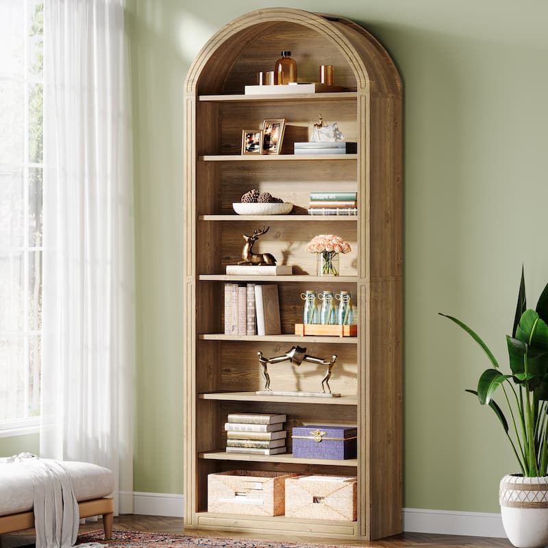 79.53" Tall Modern Arched Bookcase