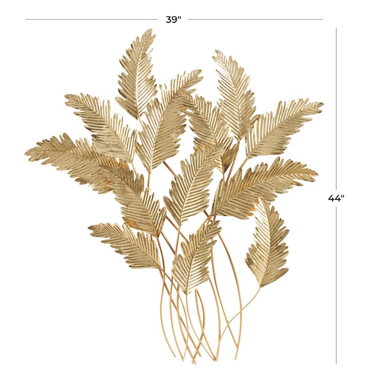 Gold Metal Layered Leaf Home Wall Decor