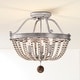 preview thumbnail 1 of 9, Onos 17 Inch Natural Vintage Bead Semi Flush Mount 3-Light