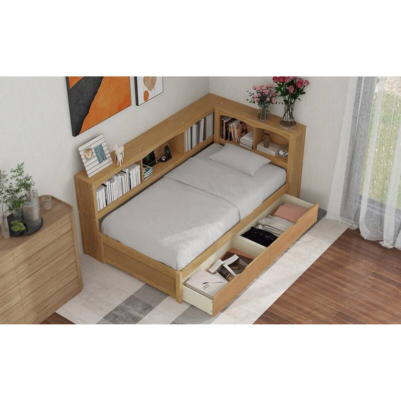 Twin Daybed with 2 Drawers, Built-in Storage Cabinets, and USB Charging Ports - Ideal for Kids or Guest Rooms
