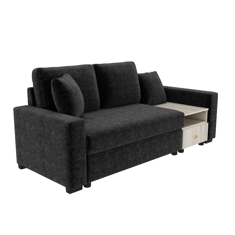 Modern Sofa Couch 79.3" Modular Sofa Upholstered Sofa Couch with Storage Armrest and Center Console for Living Room