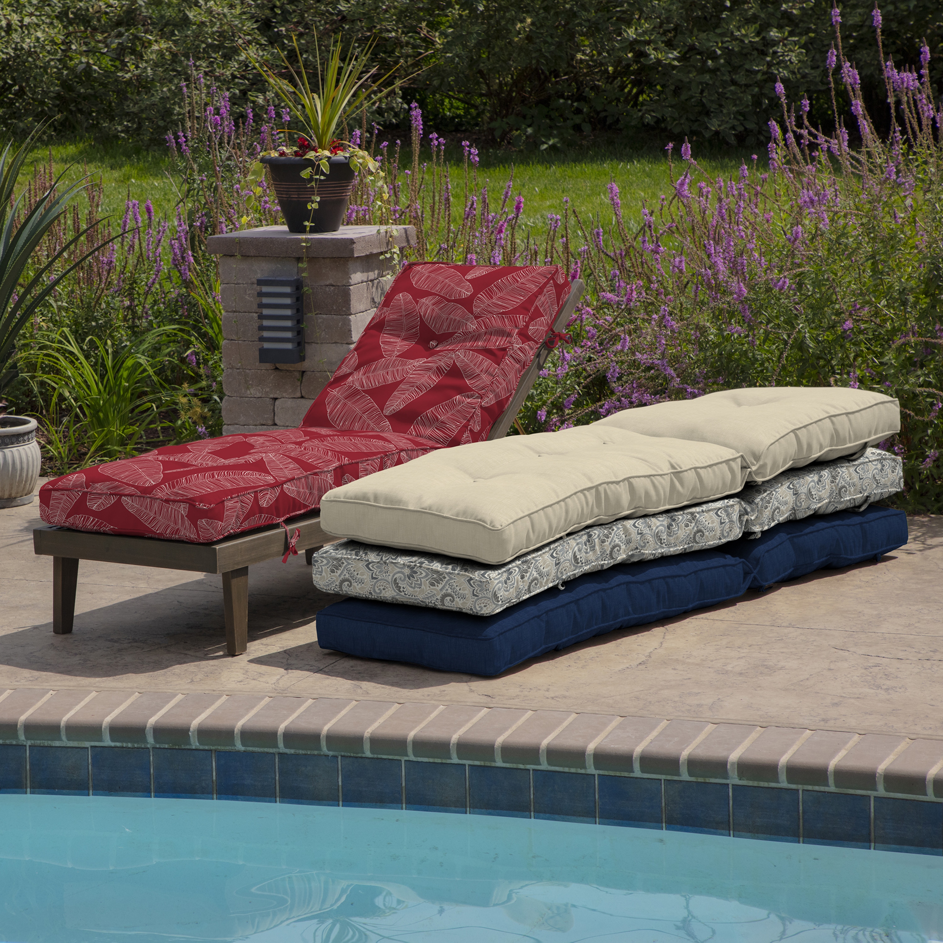 Patio chaise sales lounge cushions sale