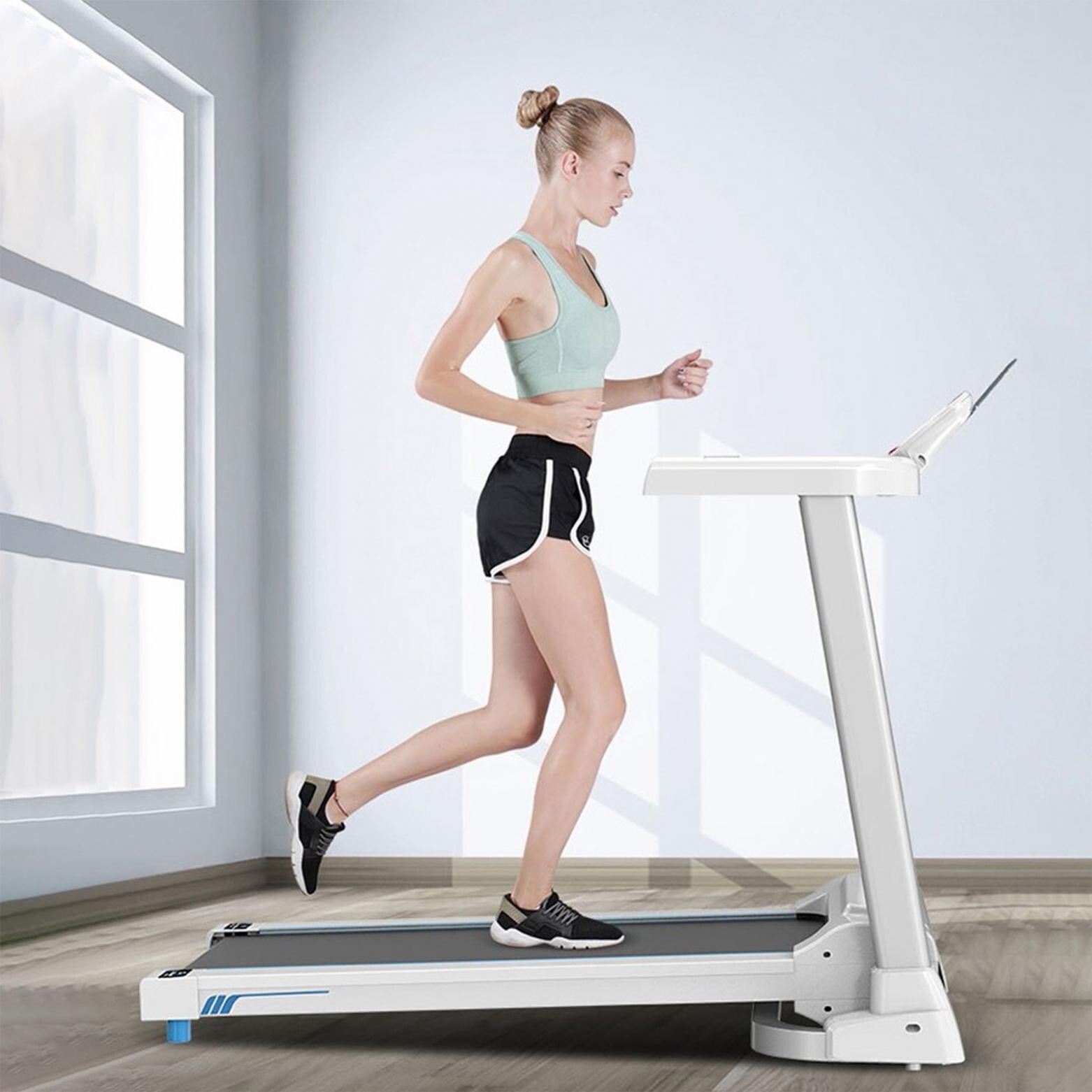 Folding electric treadmill lcd display motorized running 2.0 hp treadmill home gym workout fitness deals