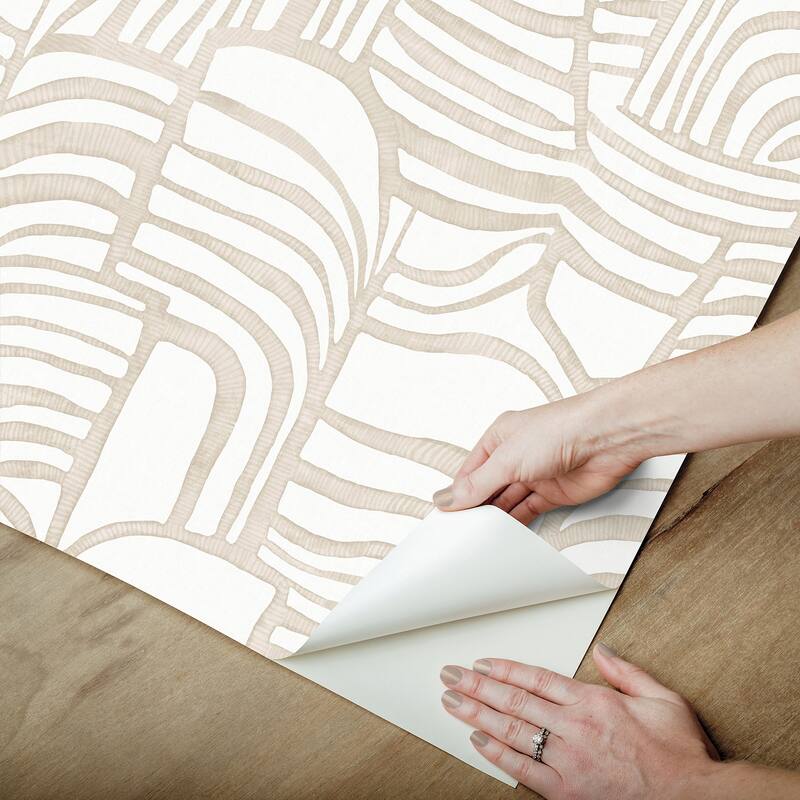 Featherwork Linen Premium Peel and Stick Wallpaper