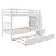 preview thumbnail 13 of 18, Wood Bunk Bed with Twin Size Trundle, White