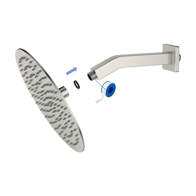 Topcraft 6" Wall Mount Shower Arm with Flange