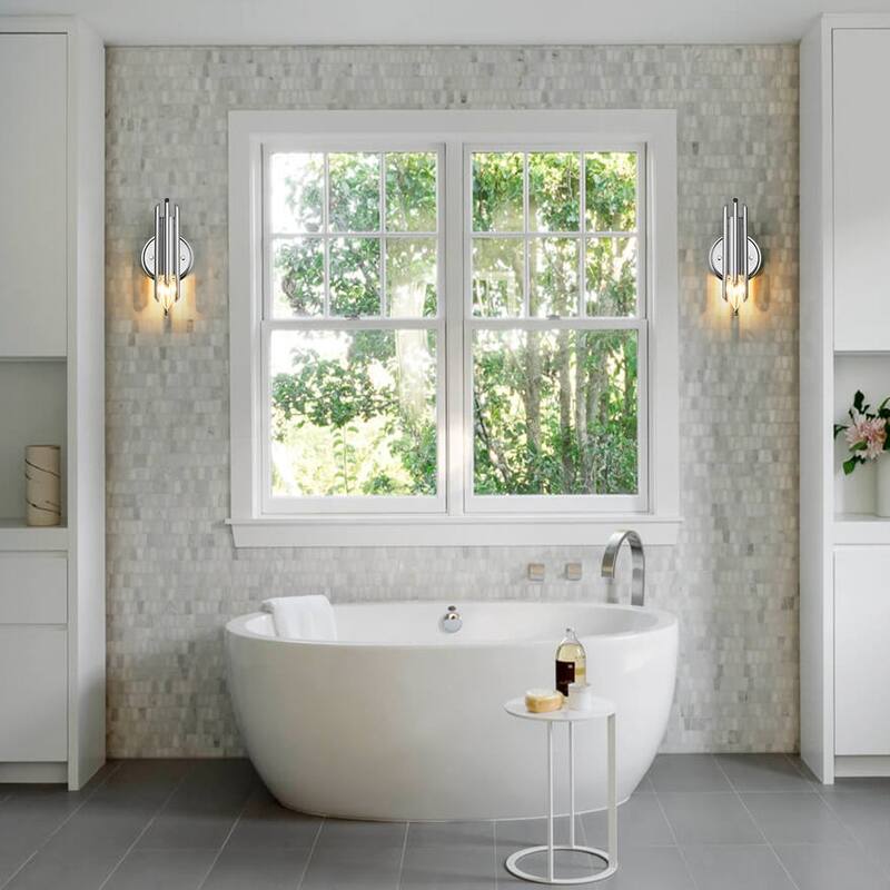 1-Light Modern Stylish Multiple Iron Tube Wall Lamp - Chrome