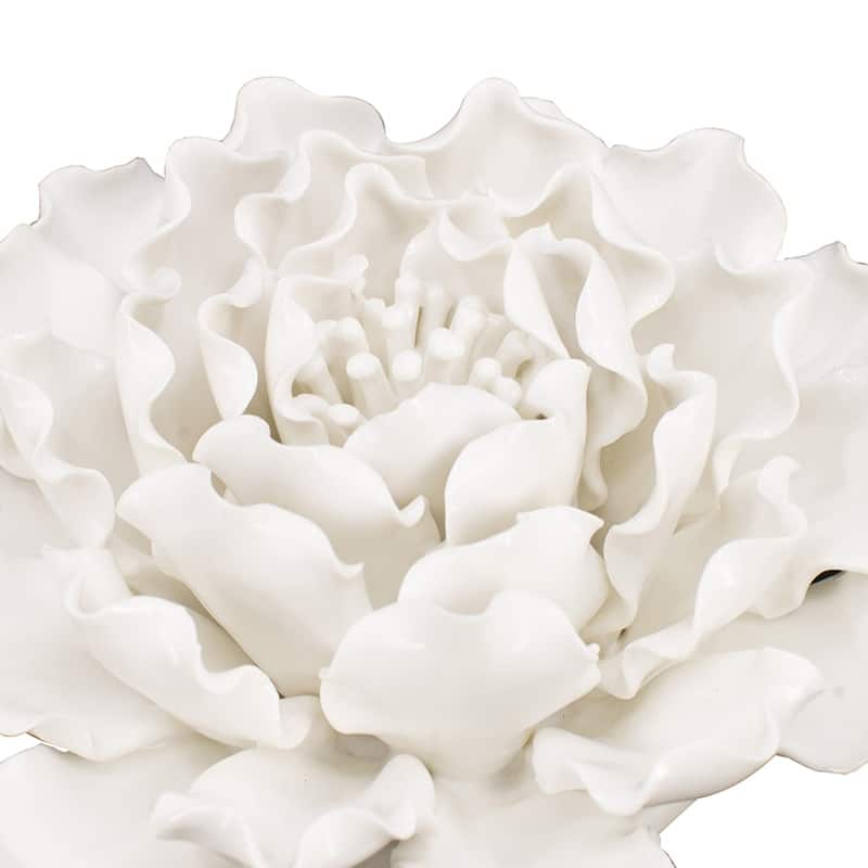 Modern Porcelain Flowers Sculpture Wall Decor Hanging Wall Decor, for Girls Room Hallway Farmhouse Home Decor