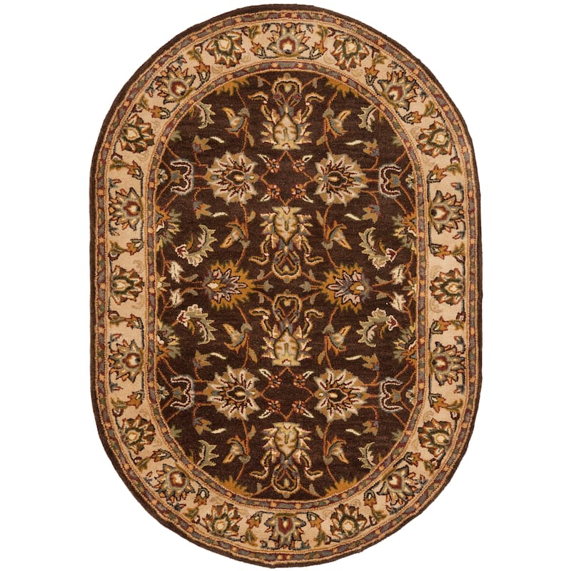 SAFAVIEH Handmade Heritage Star Gradient Traditional Oriental Wool Rug - 7'6" x 9'6" Oval - Brown/Ivory