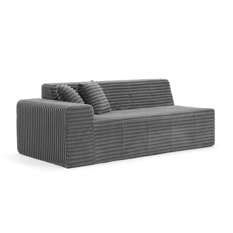 81" W No Assembly Required Couch Plush Corduroy Loveseat Sofa