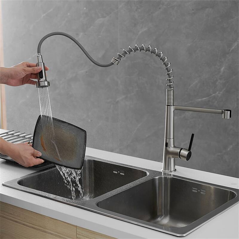 Touchless Kitchen Sink Faucets with Pull Down Sprayer Kitchen Faucet with High Arc Single Handle Motion Sensor Device