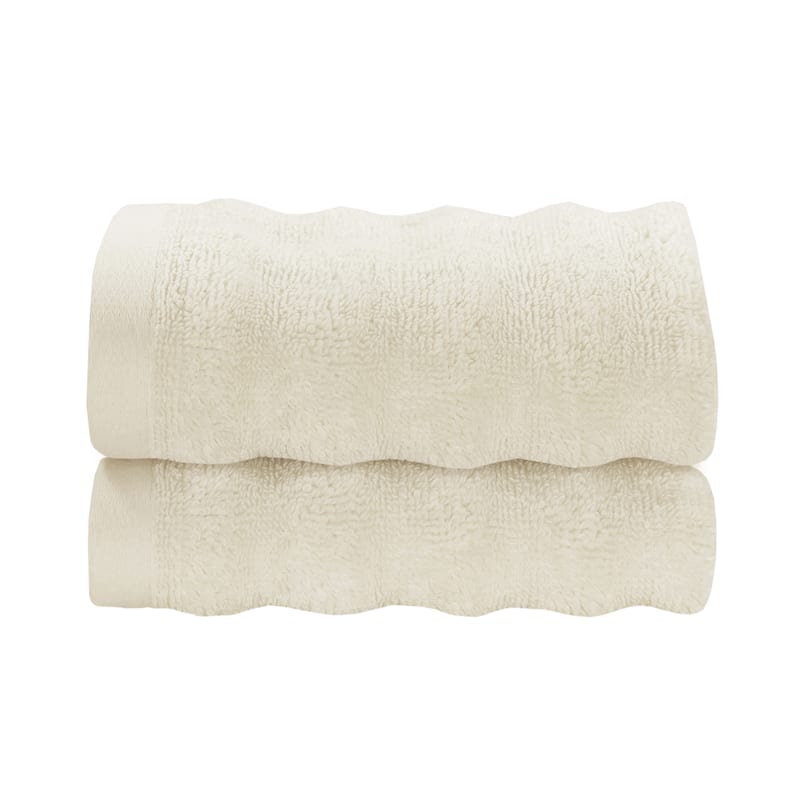 J. Queen New York Cesme 2 Piece Turkish Towel Set - Wash Cloth - Alabaster