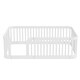 preview thumbnail 14 of 32, Twin/Full Size Wooden Floor Bed, Kids Bed Frame with Fence Guardrail, Toddle Bed with Small Opening