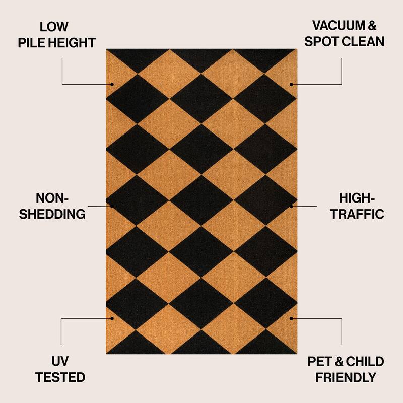 JONATHAN Y Classic Natural Coir Indoor/Outdoor Mat