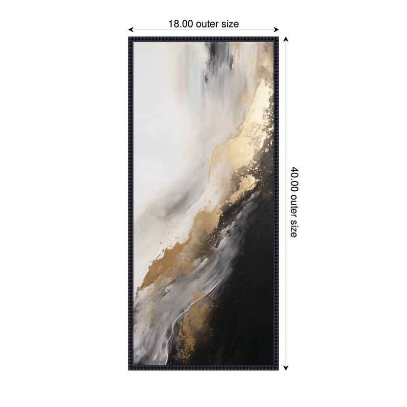 Kate and Laurel Luxe Drift Modern Glamour Abstract by The Creative Bunch Studio Framed Canvas Wall Art Print