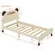 preview thumbnail 7 of 7, Twin Size Wood Platform Bed with Bear-Shaped Headboard, Motion Activated Night Lights, and Wooden Support