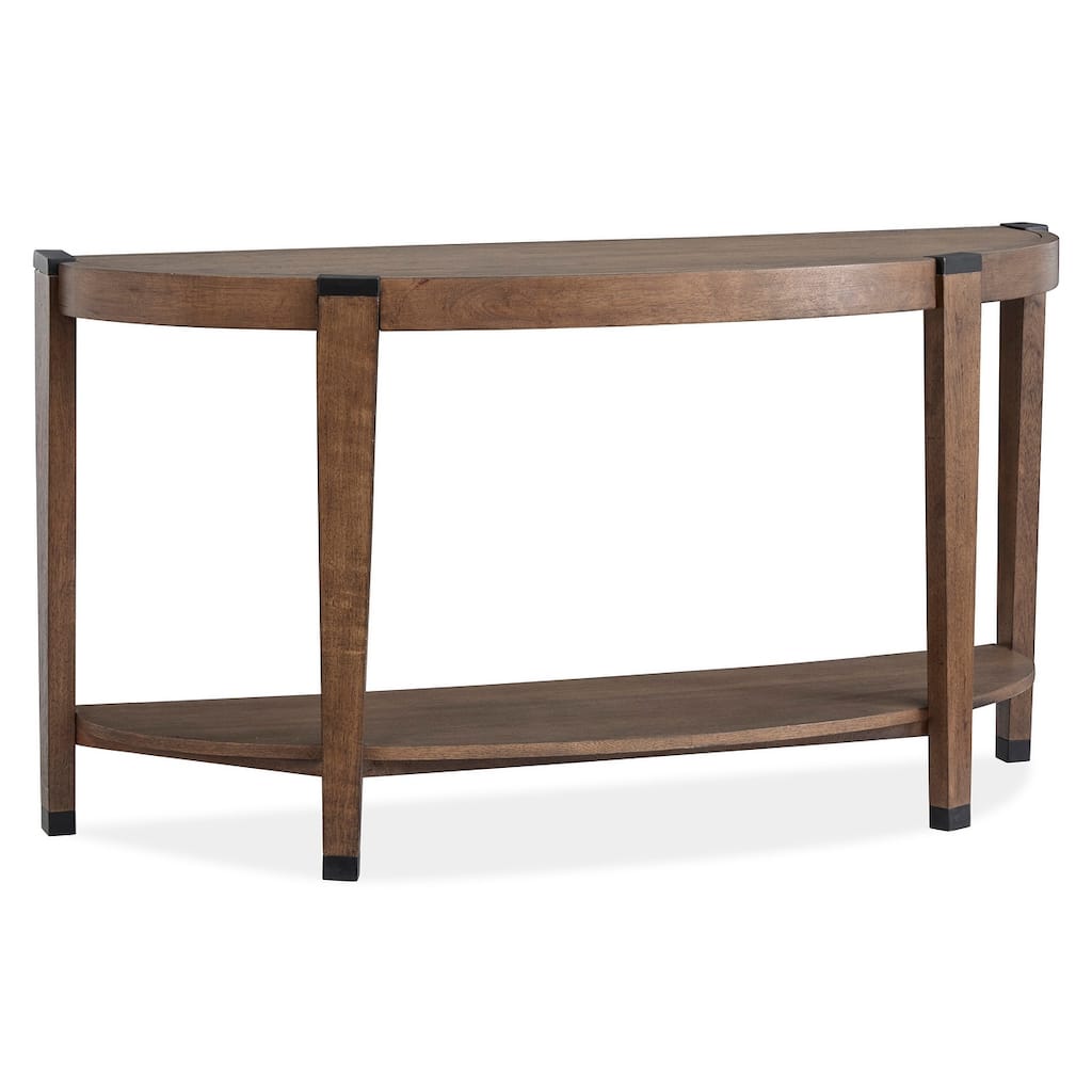 Magnussen Home Kaysen Wallaby and Matte Black Sofa Table - 56''W x 18''D x 30''H