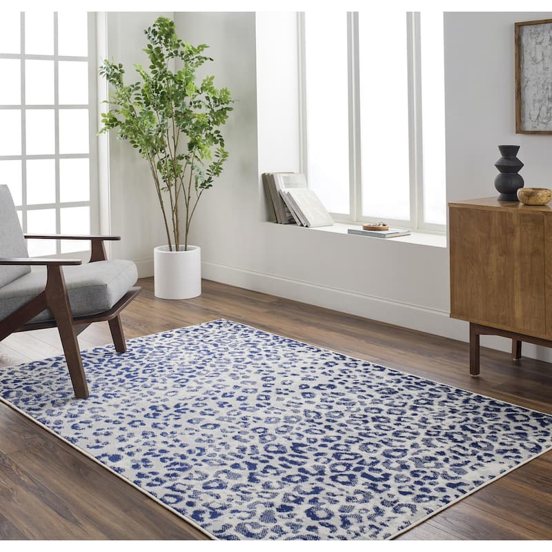 Livabliss Zoran Neutral Leopard Print Area rug