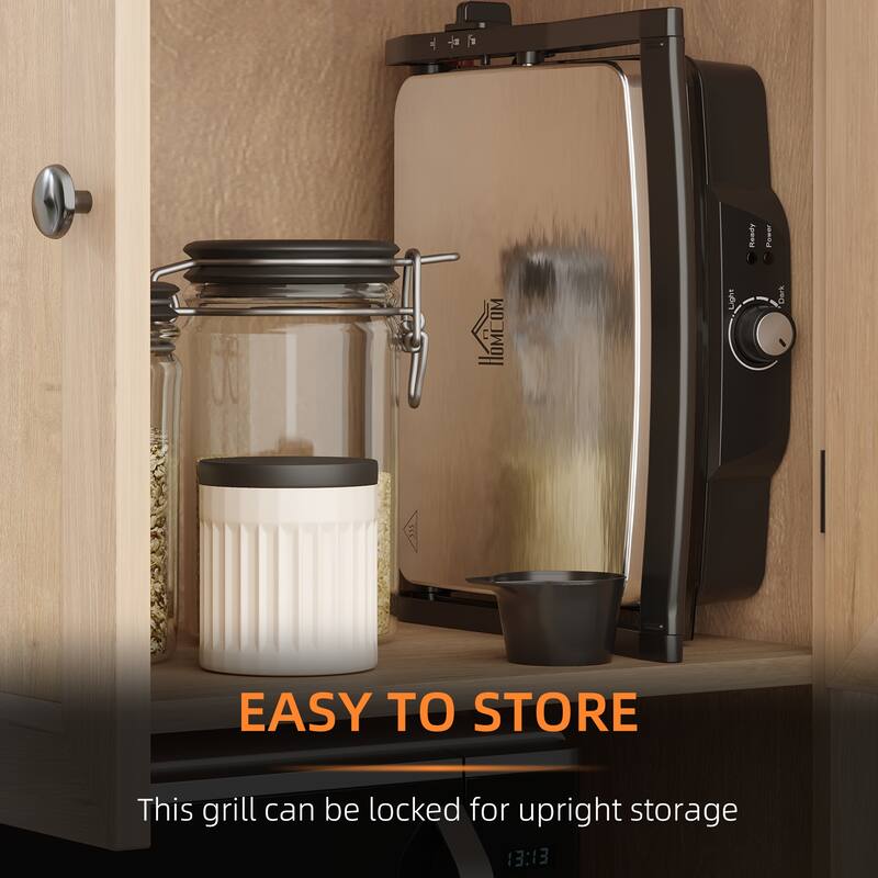 HOMCOM Large Panini Press Sandwich Maker and Grill, Cooking Gift - 13.75" L x 12.75" W x 4.75" H