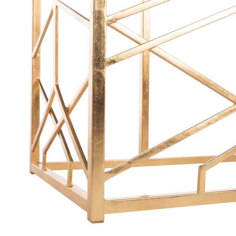 SAFAVIEH Couture Corrine Gold Leaf Console Table - 47" W x 15.5" L x 30" H - 47Wx16Dx30H